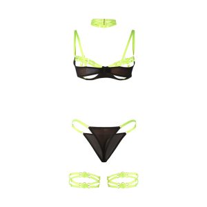 Subblime BH-set met halsketting en beendetails fluorescerend groen L/XL Subblime BH-set met halsketting en beendetails fluorescerend groen L/XL - Afbeelding 6
