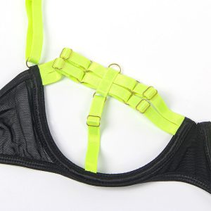 Subblime BH-set met halsketting en beendetails fluorescerend groen L/XL Subblime BH-set met halsketting en beendetails fluorescerend groen L/XL - Afbeelding 8