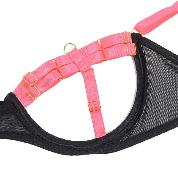 Subblime BH-Set mit Halskette und Beindetails fluoreszierendes Rosa L/XL Subblime BH-Set mit Halskette und Beindetails fluoreszierendes Rosa L/XL