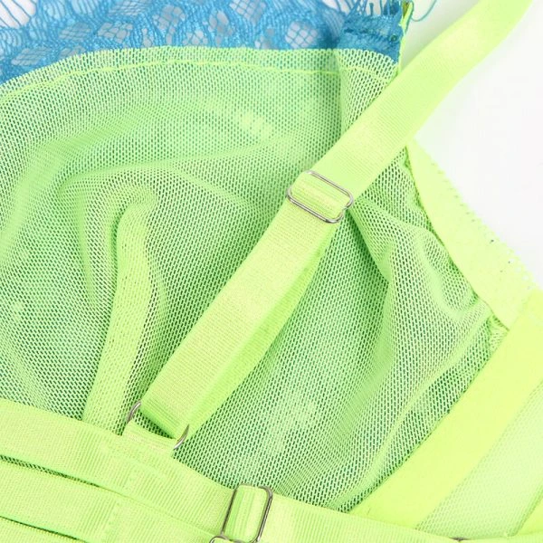 Subblime BH-set met kant en jarretelgordel Groen Blauw L/XL Subblime BH-set met kant en jarretelgordel Groen Blauw L/XL