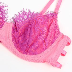 Subblime BH-set met kant en kousenband in roze en paars L/XL Subblime BH-set met kant en kousenband in roze en paars L/XL - Afbeelding 10