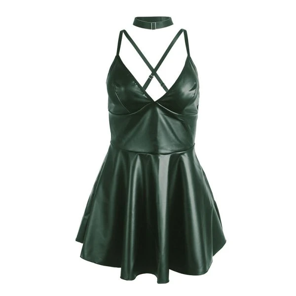 Subblime Jurk met groene leren bandjes L/XL Subblime Jurk met groene leren bandjes L/XL