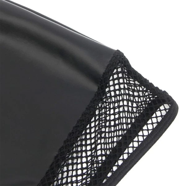 Subblime Neckholder-Dessousjurk met mesh en PU-leer, zwart