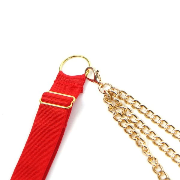 Subblime BH-set met kettingen en mesh-hart rood S/M