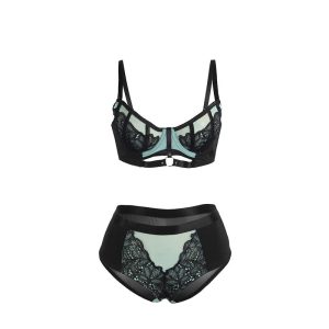 Subblime Push-up-BH-Set aus grüner Spitze und Netzstoff S/M – Bild 5