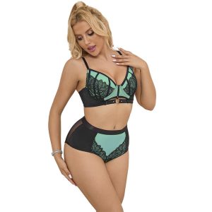 Subblime Push-up-BH-Set aus grüner Spitze und Netzstoff L/XL – Bild 2