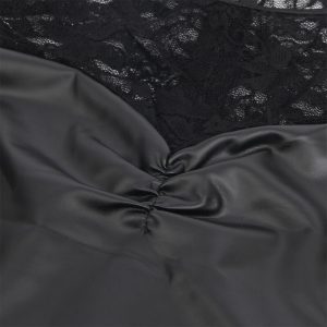 Subblime Langmouwig dessousjurk van PU-leer met kant, zwart L/XL Subblime Langmouwig dessousjurk van PU-leer met kant, zwart L/XL - Afbeelding 7