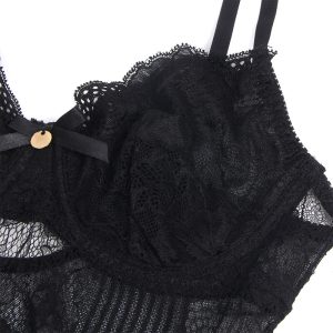 Subblime Kanten Bodysuit met open kruis Zwart S/M Subblime Kanten Bodysuit met open kruis Zwart S/M - Afbeelding 7