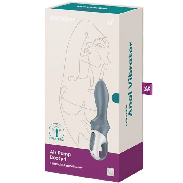 Satisfyer Air Pump Booty 1 opblaasbare anale vibrator grijs Satisfyer Air Pump Booty 1 opblaasbare anale vibrator grijs