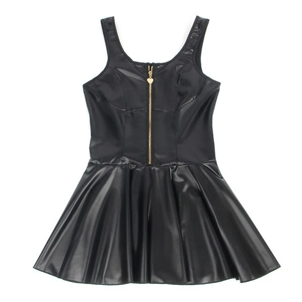 Subblime Leren Jurk met Hartrits, Zwart, S/M