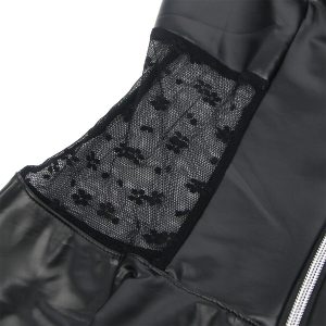 Subblime Lederkleid met Puntige Rits Zwart S/M Subblime Lederkleid met Puntige Rits Zwart S/M - Afbeelding 6