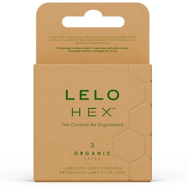Lelo HEX Bio-kondomen met L-arginine, 3 stuks