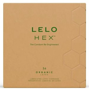 Lelo HEX Bio-Condom Box 36 Pieces Latex Condoms with L-Arginine