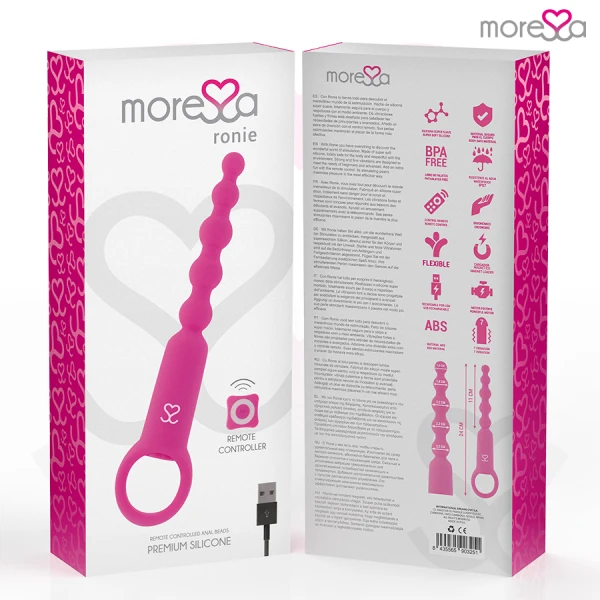 Moressa Ronie remote control anal vibrator with bead chain pink