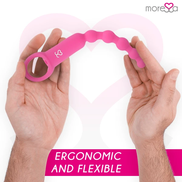 Moressa Ronie remote control anal vibrator with bead chain pink
