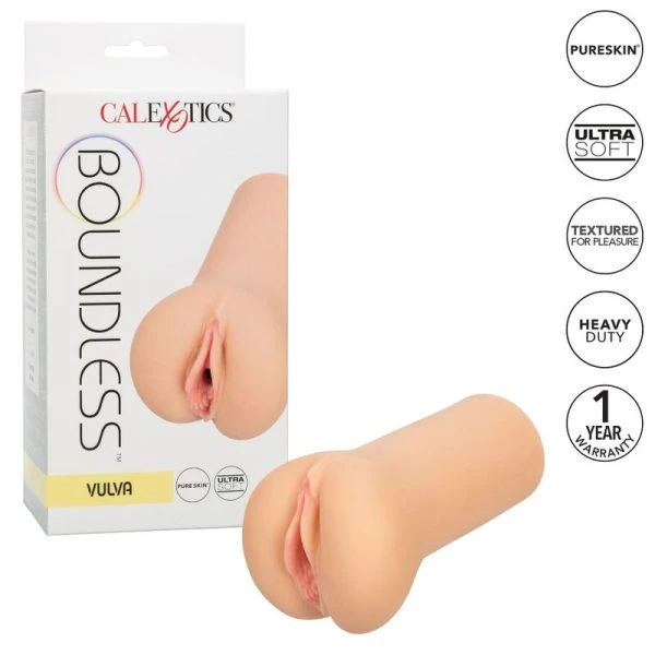 Calexotics Boundless Vulva Stroker Masturbator met Trilling, huidskleur
