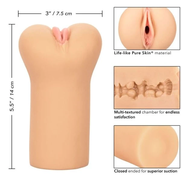 Calexotics Boundless Vulva Stroker Masturbator met Trilling, huidskleur
