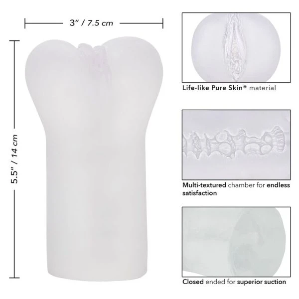 Calexotics Vulva-Stroker met trilling, transparant 14 cm