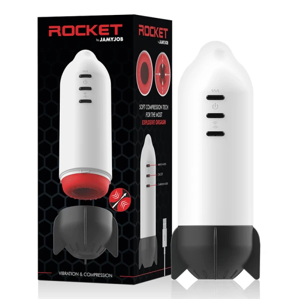 Jamyjob Rocket Masturbator met Vibratie en Compressie