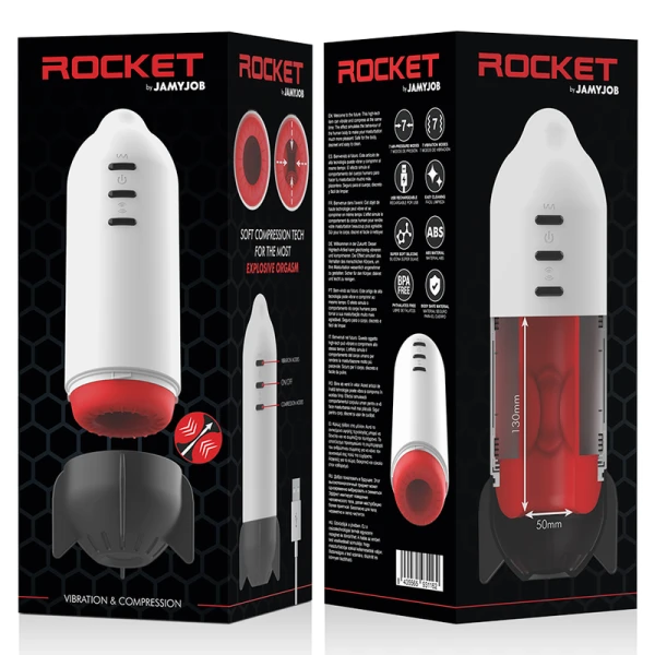 Jamyjob Rocket Masturbator met Vibratie en Compressie