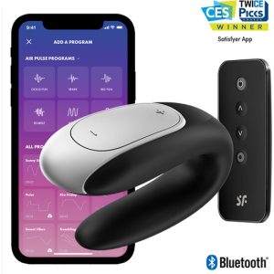Satisfyer Double Fun Paarvibrator met app-bediening zwart Satisfyer Double Fun Paarvibrator met app-bediening zwart - Afbeelding 1