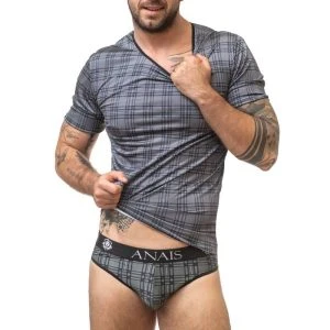 Anais Luxury Lingerie Balance T-Shirt voor mannen in zwart-grijs-wit