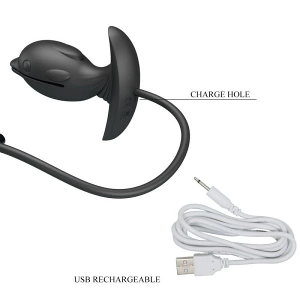 Pretty Love Inflatable Dolphin Anal Plug with Vibration Pretty Love Inflatable Dolphin Anal Plug with Vibration