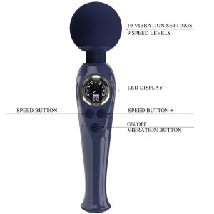 Pretty Love Skyler Vibrator Wand with Flexible Neck and LCD Display Blue Pretty Love Skyler Vibrator Wand with Flexible Neck and LCD Display Blue - Image 7
