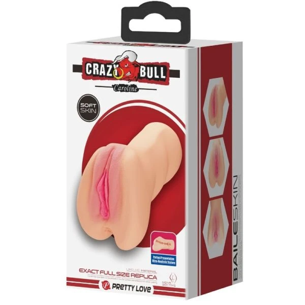 Crazy Bull Caroline Vagina-vormige Masturbator, vleeskleurig