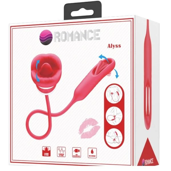 Romance Alyss Masturbator with Rose Mouth and Tongue Red