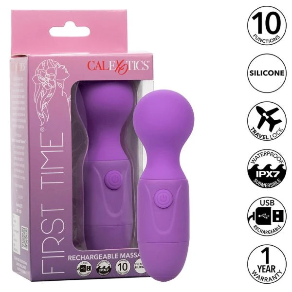 Calexotics First Time Massager Vibrator met 10 functies, paars