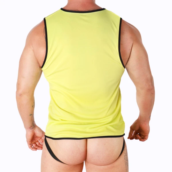 Macho Underwear Heren T-shirt geel van viscose-polyamide