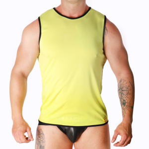 Macho Underwear Heren T-shirt geel van viscose-polyamide Macho Underwear Heren T-shirt geel van viscose-polyamide - Afbeelding 1