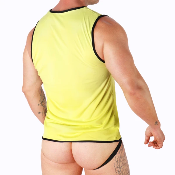 Macho Underwear Heren T-shirt geel van viscose-polyamide