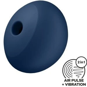 Satisfyer Air Power 4 opgelegde vibrator met drukgolven en trillingen, blauw