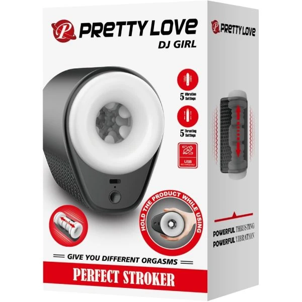 Pretty Love DJ Girl Masturbator with Vibration, 5 Modes, TPR