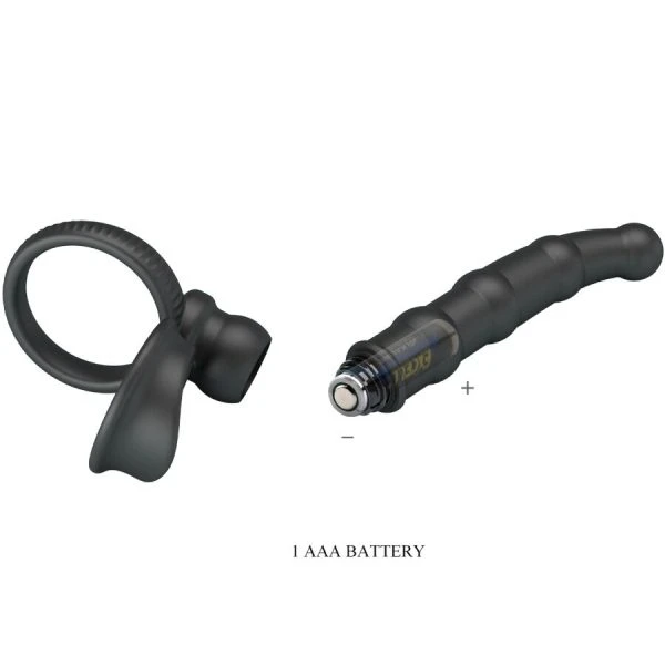 Pretty Love Tatum vibrating penis ring with anal plug, 10 vibrations, black Pretty Love Tatum vibrating penis ring with anal plug, 10 vibrations, black