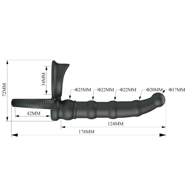 Pretty Love Tatum vibrating penis ring with anal plug, 10 vibrations, black Pretty Love Tatum vibrating penis ring with anal plug, 10 vibrations, black