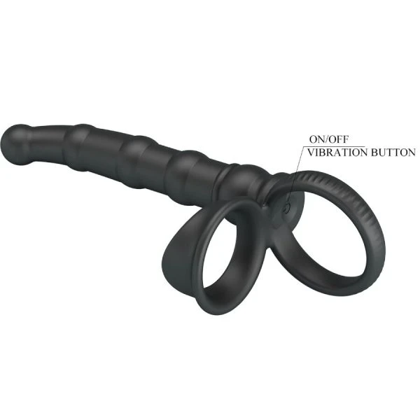 Pretty Love Tatum vibrating penis ring with anal plug, 10 vibrations, black Pretty Love Tatum vibrating penis ring with anal plug, 10 vibrations, black