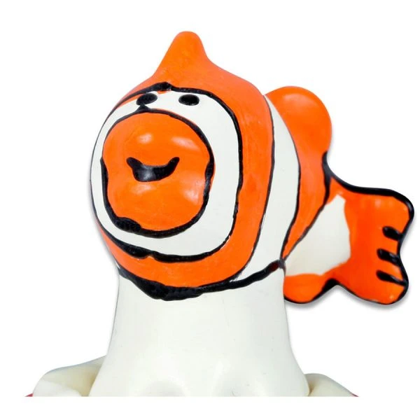 Condomerie Nieuwheidscondoom handbeschilderd Vis Oranje