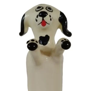 Condomerie hand-painted novelty condom Happy White Dog XL