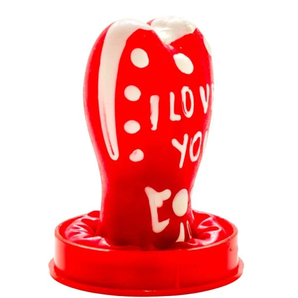 Condomerie hand-painted novelty condoms Heart I LOVE YOU Condomerie hand-painted novelty condoms Heart I LOVE YOU