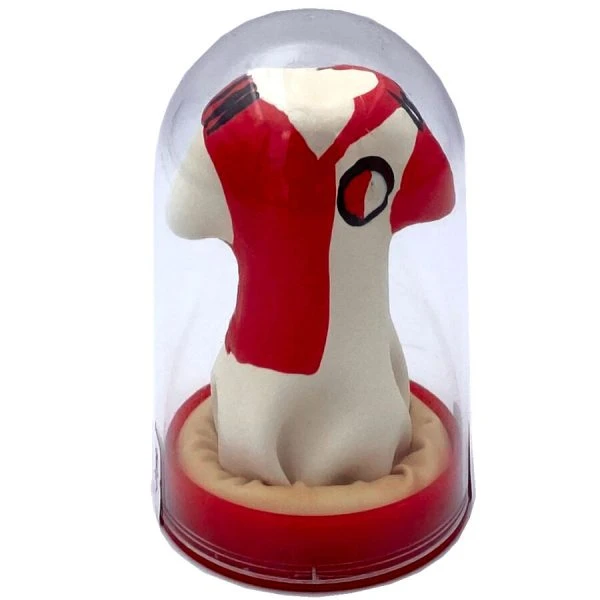 Condomerie handbeschilderd nieuwheidscondoom Feyenoord-shirt