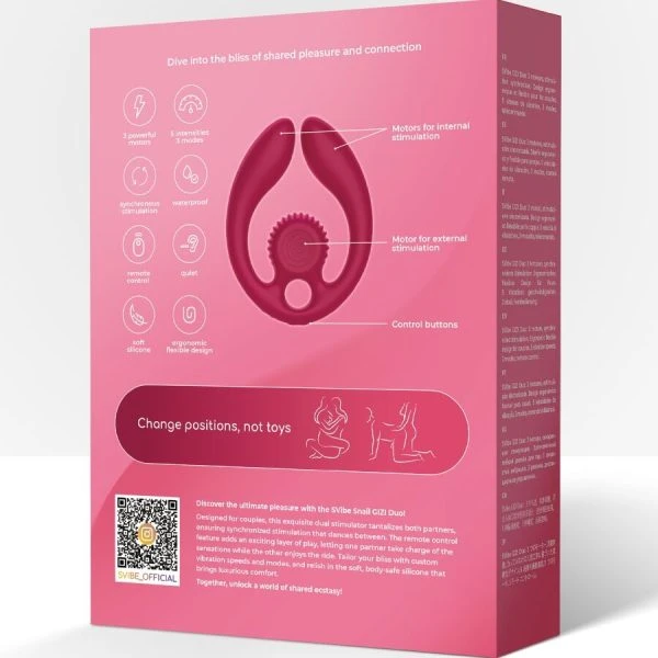 Snail Vibe Paarstimulator Gizi DUO met afstandsbediening Bordeaux