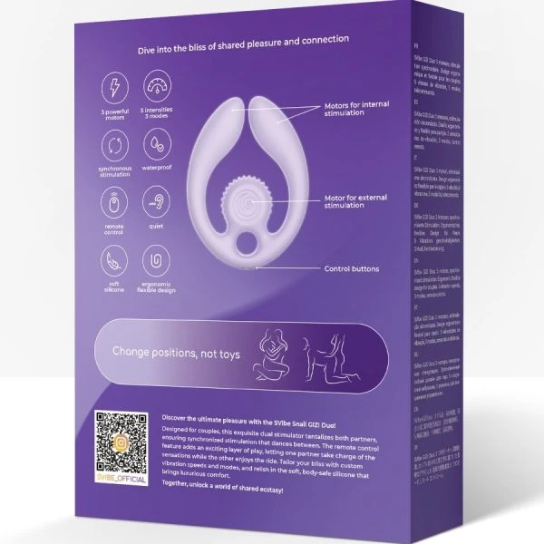Snail Vibe Paarstimulator Gizi Duo met afstandsbediening Paars