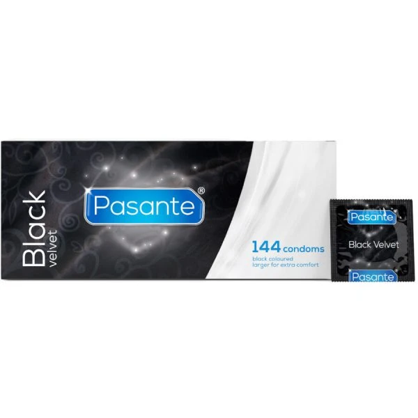 Pasante Black Velvet Condooms 144 stuks, zwart, nominale breedte 56 mm