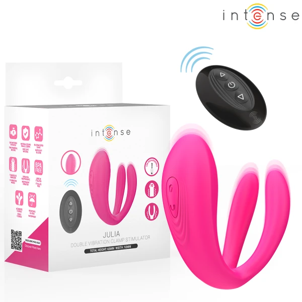img_218812_788884add052f30fa04765e7b10f1ba5_1.png Intense Julia dubbele vibrator met klemstimulatie en afstandsbediening