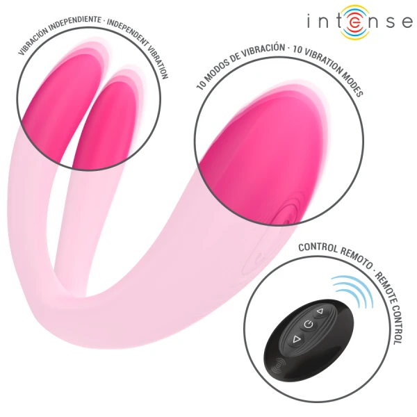 Intense Julia dubbele vibrator met klemstimulatie en afstandsbediening Intense Julia dubbele vibrator met klemstimulatie en afstandsbediening