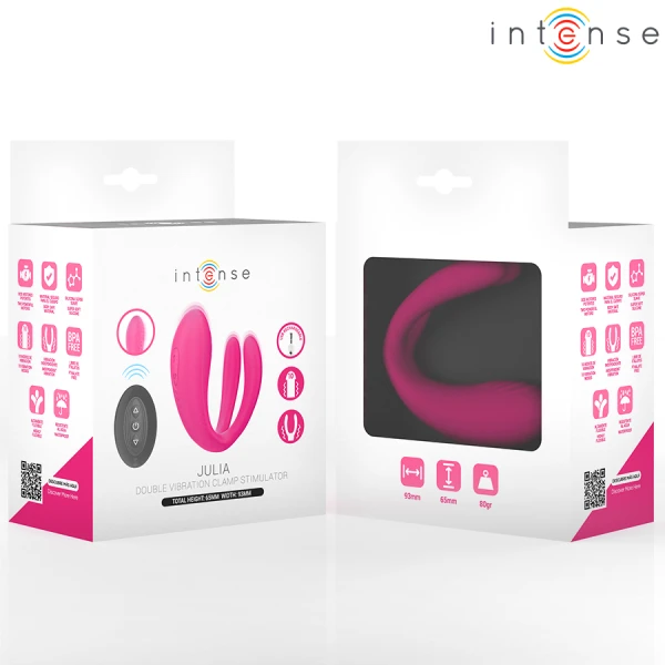 Intense Julia dubbele vibrator met klemstimulatie en afstandsbediening Intense Julia dubbele vibrator met klemstimulatie en afstandsbediening
