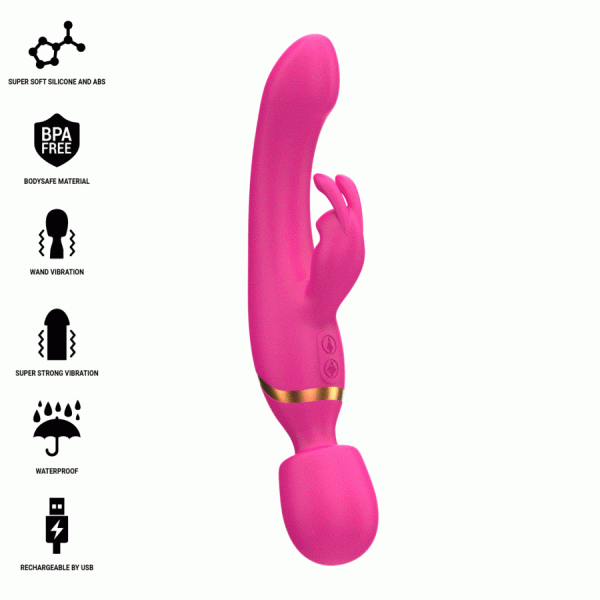 Intense Winona Dual Vibrator Rabbit and Wand 2-in-1